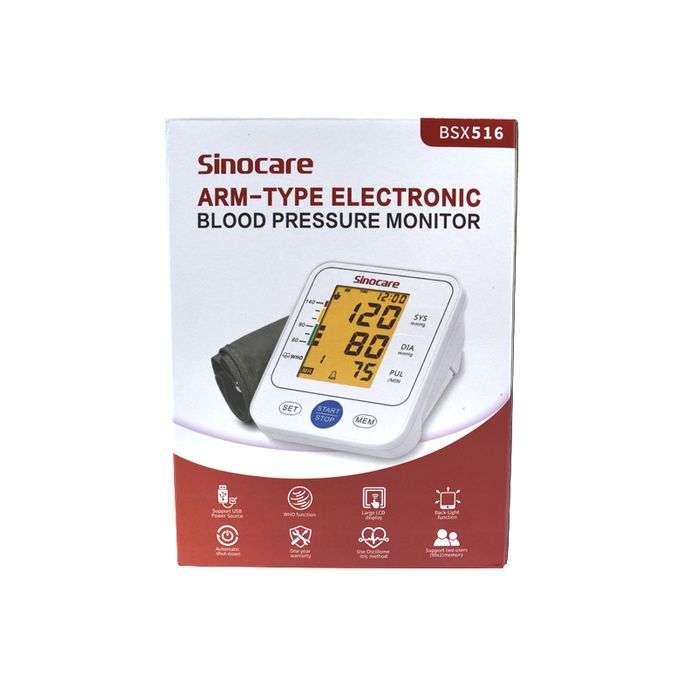 Sinocare Upper Arm Blood Pressure Monitor Comfys Care